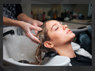 A person receives a hair wash at a salon while the text reads, “SCOOPING THE DOG POOP IN YOUR YARD IS LIKE WASHING YOUR OWN HAIR… You CAN do it yourself, but it’s always better when someone else does it for you.” A small paw print icon is at the bottom. A person receives a hair wash at a salon while the text reads, "SCOOPING THE DOG POOP IN YOUR YARD IS LIKE WASHING YOUR OWN HAIR... You CAN do it yourself, but it's always better when someone else does it for you." A small paw print icon is at the bottom.